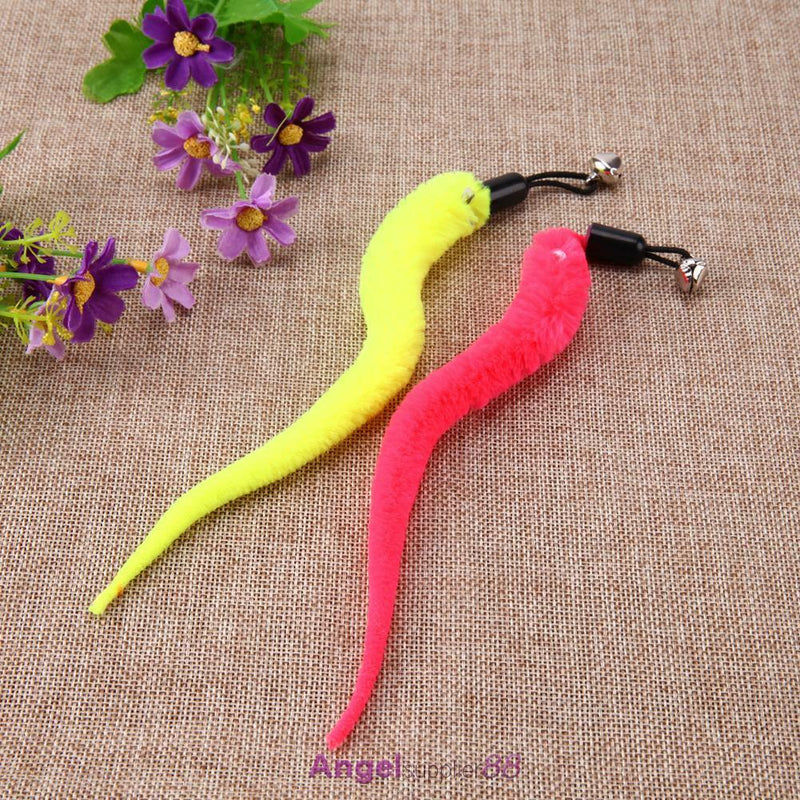 5pcs Colorful Pet Kitten Cat Teaser Replacement Refill Plush With Bell