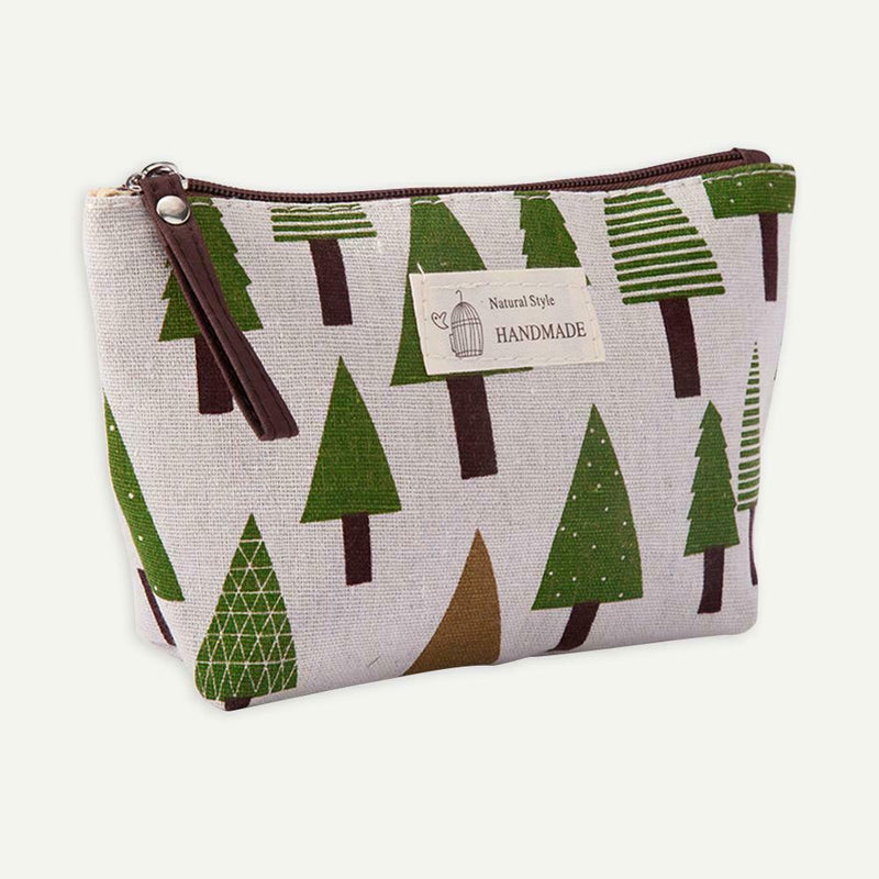 Printed Cosmetic Bag Canvas Purse Zip Makeup Wash Storage Pouch (Style 3) A