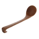 Home Kitchen Tableware Hook End Design Brown Wooden Soup Ladle 11.4 T5B2