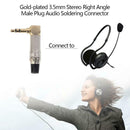 3.5mm Stereo Right Angle Male Plug Audio Headphone Soldering Connector