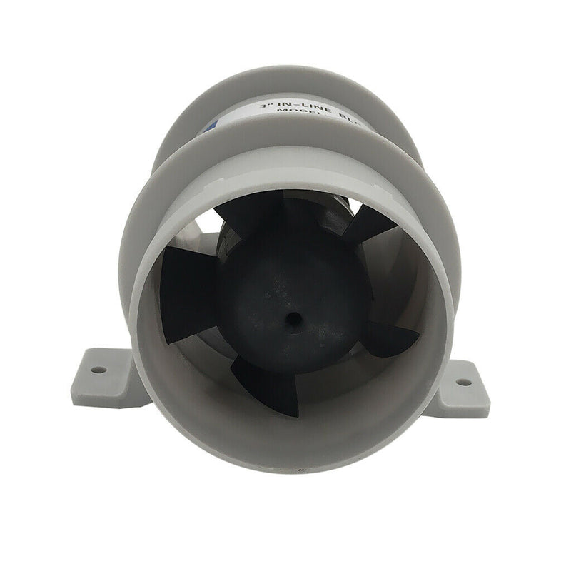 Marine Electric Turbo in Line Bilge Blower 3 inch 76mm Diameter 12V - Waterproof