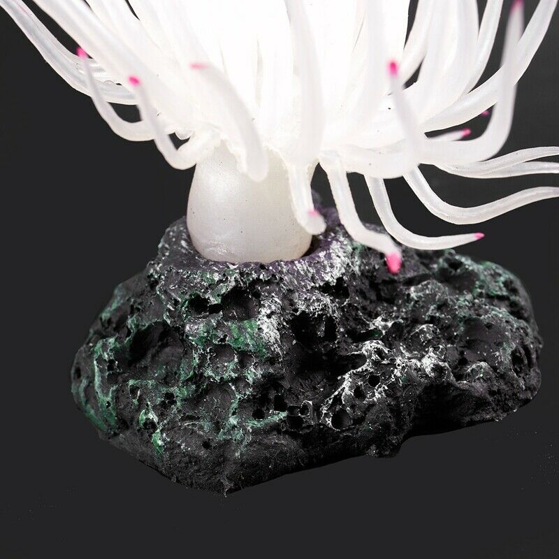 Silicone Aquarium Underwater Artificial Grass Plant 4-inch High White H8M5