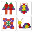 60pcs Wooden Puzzle Blocks Shape Cognition for Children Early Education