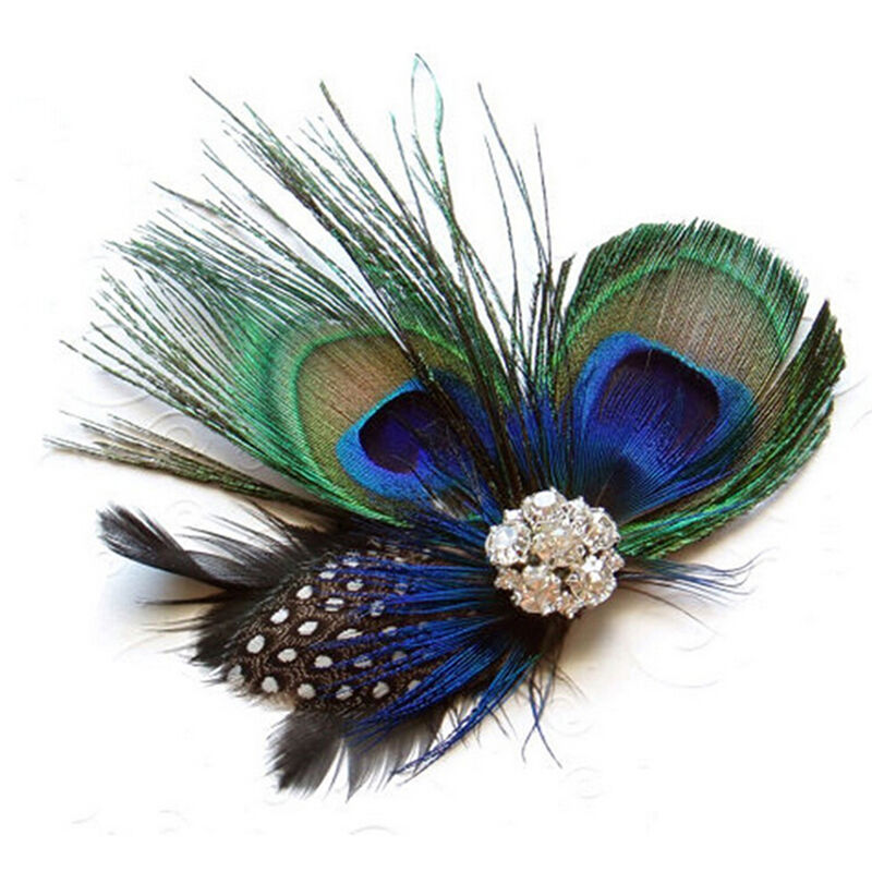 Cute Peacock Feather Bridal Wedding Hair Clip Headpiece Hair Accessoryã€A!e
