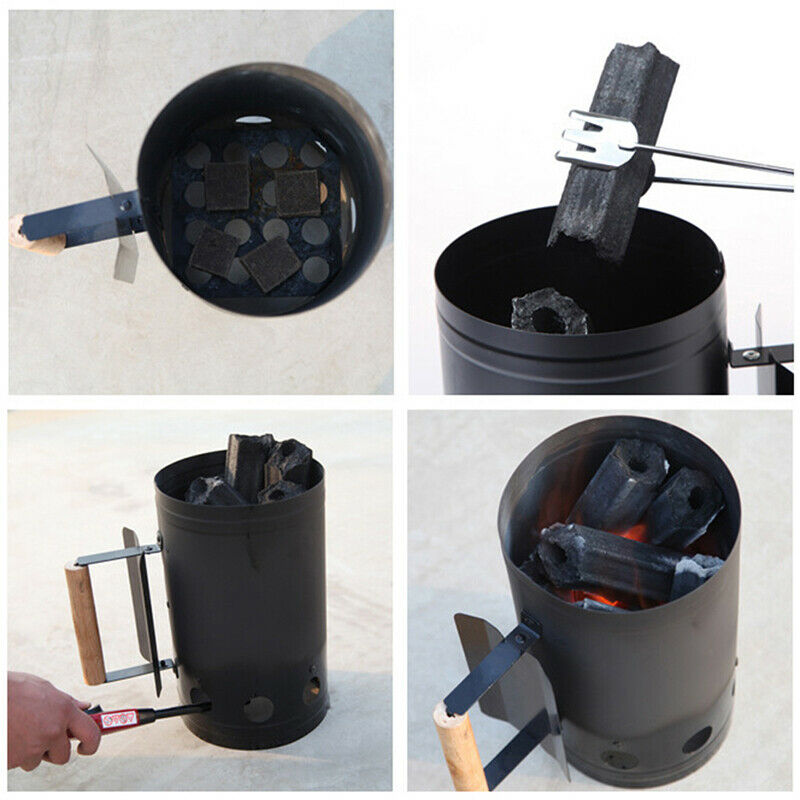 Outdoor Kitchen BBQ Fire Starter Bucket Fast Charcoal Ignition Barrel Carbon Hn