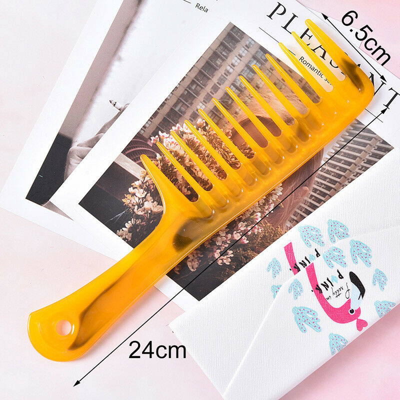 1pc wide tooth handle hairdressing salon antistaticplastichaircombdetanglingSEAU