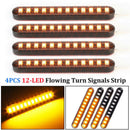 4x LED Turn Signal Strip Motorcycle Sequential Flowing 12LED Tail Brake  AUS