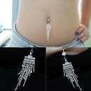Rhinestone Tassel Navel Dangle Button Belly Ring Bar Jewelery Lot