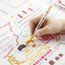 12Pcs/set 12 Watercolors Double Head Highlighters Color Marker Pen Stationery