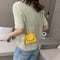 Pure Color Leather Mini Shoulder Bags Women Chain Messenger Bags (Yellow)