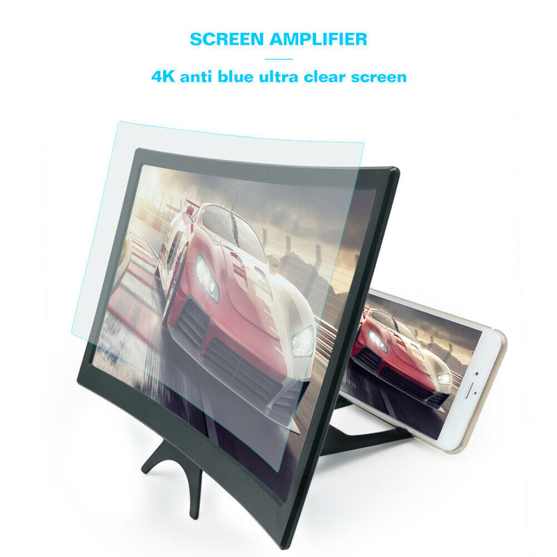 L6 12 inch Curved Phone Screen Magnifier HD Amplifier with Phone Stand