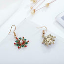 Christmas Snowflakes Drop Earrings Rhinestone Pendant Necklace Jewelry Set