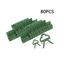80Pcs Tree Plants Flower Seedling Stem Support Plastic Spring Clips Set HPZ