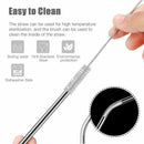 Reusable Stainless Steel Straws,Set of 10 Extra Long 10.5inch Metal Drinkin D5R4