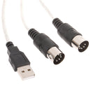 USB IN-OUT MIDI Interface Cable Converter to PC Music Keyboard Adapter Cord  Gw