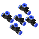 5 Pcs 8mm to 8mm 3 Ways Push in One Touch Tee Shaped Quick Fittings L5R1