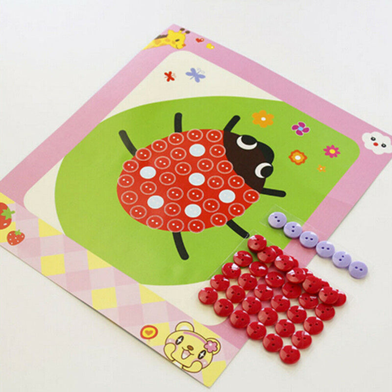 Button Puzzle Stickers Handmade Kids DIY Toys For Children Montessori lj