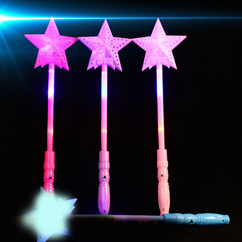 Xmas Star Shape Glow Sticks Bulk Light Up Plastic LED Wand Party Cheer Stick