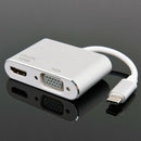 Type-C to HDMI VGA Adapter 4K HD Audio Video Converter for Macbook to TV HDTV E