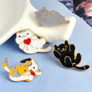 4PCS/Set Enamel Cartoon Animal Cat Brooch Pin Shirt Collar Pin Women JewelryJLJ