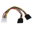 1Pc SATA Y-Stromkabel 2x 4pin Stecker an 15pin Buchse Molex/SATA Strom AdapteJ&k