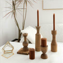 Modern Wooden Candleholders Candle Holder Home Table Decoration Brown Color