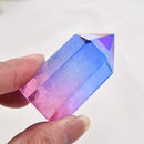 Natural Titanium Rainbow Quartz Obelisk Wand Crystal Tower Point Healing USA