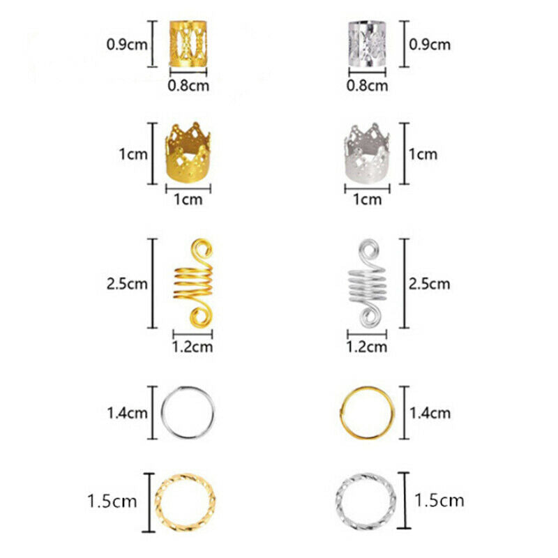 110pcs/Set Hair Braid Dreadlock Beads Braiding Hair Extension Accessories  l Kw