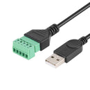 USB 2.0 Type A Male to 5Pin Screw w/30cm Shield Terminal Plug Adapter Cable