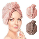 2pcs Cotton Dry Hair Cap Fast Drying Shower Towel Wrap Hat Bathroom Supply