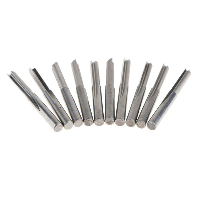 10Pcs Tungsten Carbide Straight Shank Dual Flute Router Bit Cutter 4 x 17mm