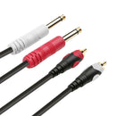 Dual 6.35mm to 2RCA Audio Cable DVD Mixer Connected Wire for Amplifier (2m)