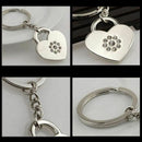 Fashion Lover Heart Rhinestone Inlaid Key Ring Chain Wallet Bag Car Keychai
