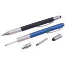 1PC Multi Functional Tool Tech Ballpoint Pen 6 in 1 Spirit Screwdrive Level K5O5