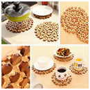 Bamboo Round Anti-Slip Dining Pad Kitchen Placemats Insulation Tableware Coaster