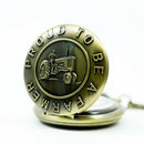 Large quartz pocket watch classical design tractor pocket watch surrounding Q9N3