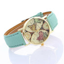 Fashion Womens Ladies Watch Neutral Map Graffiti Quartz Dress Wrist Watches