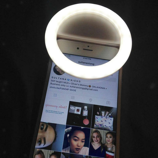 Universal Selfie LED Ring Flash Fill Light Clip-on Camera for Cellphone