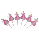 24pcs Mixed Dancing Princess Girls Cake Toppers Cupcake Picks Party Decora
