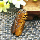 Crystal Carved Cicada Tiger's-Eye Natural Stone Healing AU New Pendant Gems G7B9