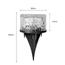 Outdoor Solar Power LED Buried Lamp Round Glass Ground Light (Cold White) A