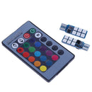 2pcs T10 5050 12SMD RGB LED Multi Color Car Wedge Bulbs with Remote Control
