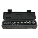 Set of Female Star External Sockets E4-E20 Socket Set 1/4" 3/8" Drive + Case