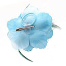 Bride Head Decoration Feather Organza Roses Blue Hair Band Scrunchy Hair Fl T9D1