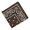 Unisex Cotton Double Sided Print Cowboy Bandana Head Wrap Neck Scarf Coffee