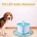 2L USB LED Pet Auto Water Dispenser Mat Dog Cat Drinking Bowl Pad (Blue) A