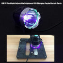 LED UV Flashlight Adjustable Brightness USB Charging Purple Electric Torch