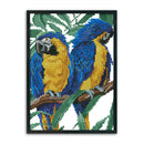 Canvas DIY Needlework 11CT Art Stamped Kit Cross Stitch (D498 Blue Parrot)
