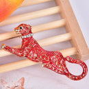Fashion Crystal Red Leopard Brooch Pin Collar Badge Corsage Jewelry FT