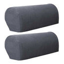Stretch Polyester Sofa Armchair Slipcovers Couch Armrest Protector Gray